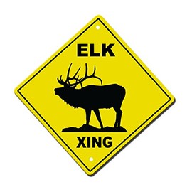 Fastasticdeals Elk Crossing Metal Aluminum Novelty Sign 12 in x 12 in