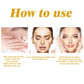 Amazleer Wiederverwendbare Anti-Falten-Pflaster für Gesicht Dekolleté, Faltenentferner-Streifen für Stirn, Augen, Mund, Hals, 256 Stück Glättungspads gegen Mimikfalten (256 PCS)