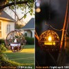 Outdoor Solar Hanging Lanterns Waterproof, Globe Hanging Candle Holder with