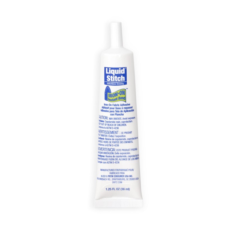 Dritz Liquid Stitch, 1.25 Fluid Ounce Iron-On Fabric Adhesive, White