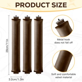 Heatless Curls Band, Pack of 3, Overnight Blowout Curls Without Heat, DIY Overnight Curls, Rubber, Heat Free Curls Overnight for Medium Long Hair (Brown)