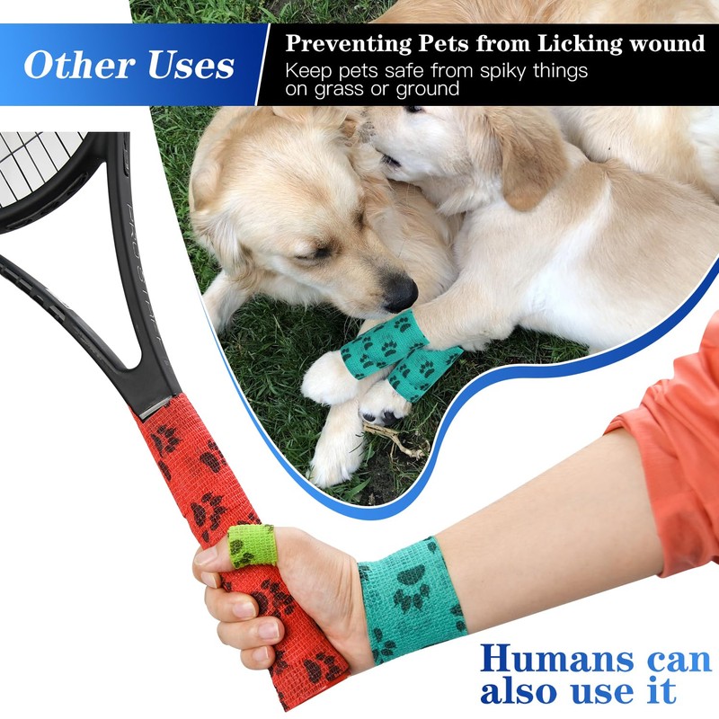 FGBNM Vet Wraps, 1"/2"/3" Self Adhesive Bandage Wraps, Non-Woven Pet