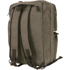 Rothco Canvas Briefcase Backpack, Olive Drab | Convertible Carry Handbag to Backpack
