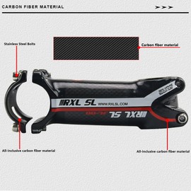 MTB stem RXL SL Carbon Road Bike stem 31.8mm Carbon Fiber+Aluminum Alloy Mountain Bike Handlebar stem 6 Degree Trail Bike stem Carbon stem Road Bike 3K Glossy 60mm