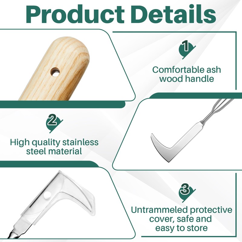 Lothee Garden Long Handle Crack Weeder 54 Inch Stainless Steel