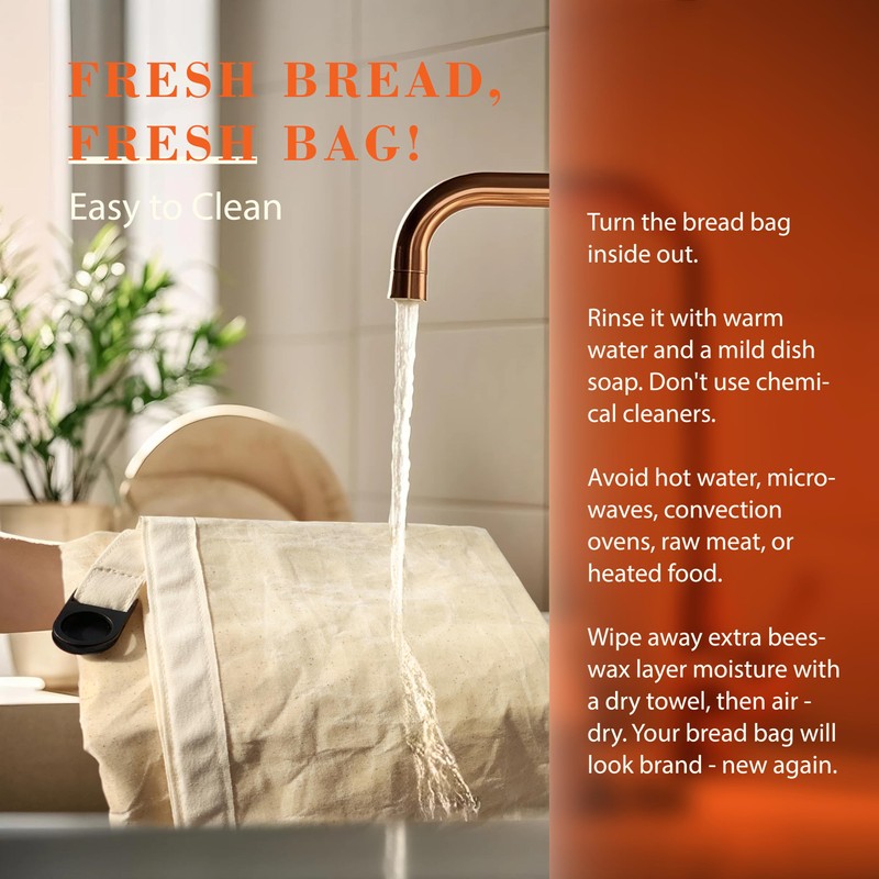 PW61 Beeswax Bread Bags for Homemade Bread. 2 Pack XL