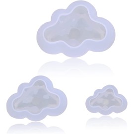 Cloud Shaped DIY Crystal Drop Glue Mold Silicone Mold Transparent Mirror Lake Light Stone Color 3 Pieces/Set