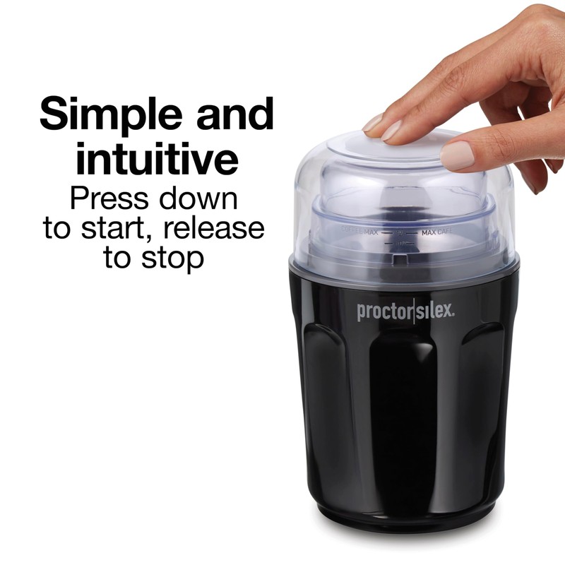Proctor Silex Sound Shield Electric Coffee Grinder for Quiet Grinding,
