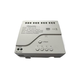 Yitouniu 4 Channel Tuya Smart Life WiFi Momentary Inching Relay Self-Locking Switch Module,AC 85-250V/USB 5V WiFi RF Bluetooth Relay, Compatible with Alexa Goolge Home