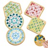 EHR 5 Sets DIY Glass Mosaic Tile Coaster Craft Kit,Colorful