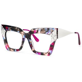 Zeelool Retro Oversized Square Blue Light Blocking Glasses ZJGA652634-04B Red/Black