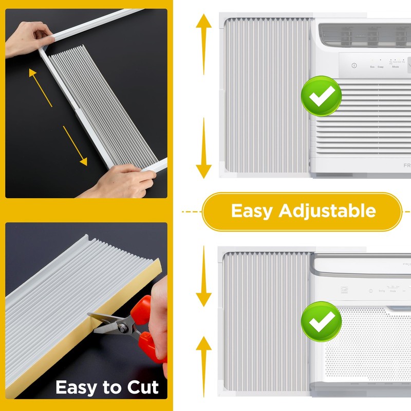 Powrocket Window Air Conditioner Side Panels with Frame,Adjustable Extra Wide