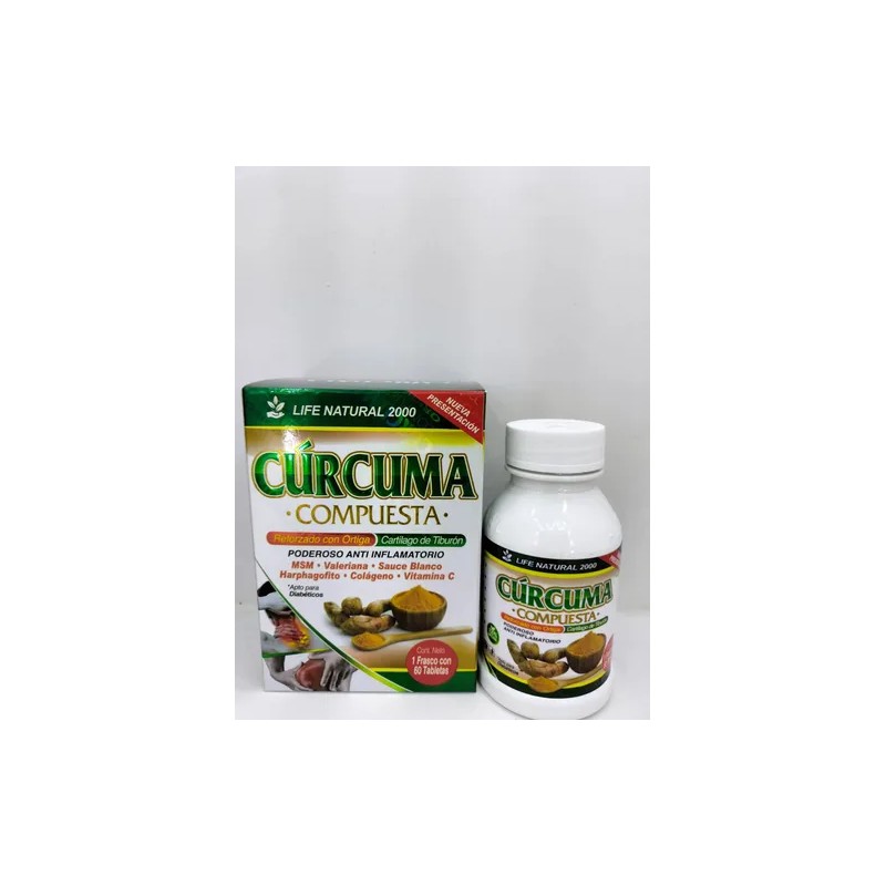 Cúrcuma Compuesta, Colageno, Life Natural, 2pack 120tabletas