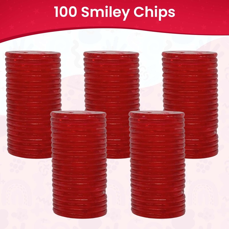 MR CHIPS Bingo Chips 3/4" Size 100 Counting in Red