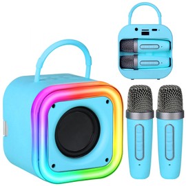 Mini Karaoke Machine for Kids, Girl Toys Gifts, Kids Karaoke Wireless Microphone for 4,5,6,7,8,9,10,11,12 Years Old Boys and Girls Christmas Party Gifts Toys (Blue-New)