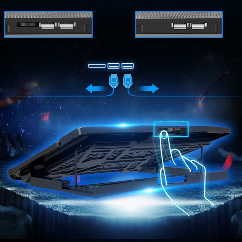 Laptop Cooler with LED Light Dual USB Notebook PC Cooling