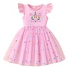 Toddler Girls Sequin Rainbow Dress Cat Print Tutu Party Unicorn