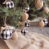 Christmas Decorations Tree Ornaments, 12pcs Buffalo Plaid Burlap Farmhouse Christmas
