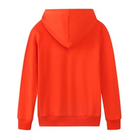 Spring&Gege Youth Solid Full Zipper Hoodies Soft Kids Hooded Sweatshirt for Boys and Girls, Orange, Size 5-6 Years