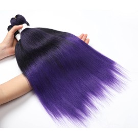 Purple Braiding Hair Pre Stretched 14-inch 8 Packs Kids Braiding Hair Soft Yaki Texture, Itch Free, Hot Water Setting Synthetic Hair Extensions for Braids (14in,1B/Purple)