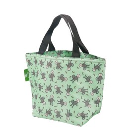 ECO CHIC Lightweight Foldable Insulated Lunch Bag Water Resistant Cooler Bag (Monkeys Green)