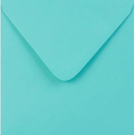6" x 6" Turquoise Envelopes x 25 Pack. 100gsm Weight. 155mm x 155mm. Aqua Coloured Envelopes Suitable for Square Greetings Cards, Christmas