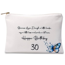 Kacenamo Linen Makeup Bags, 30th Birthday Gift for Her, 30th Birthday Decorations for Women, Birthday Gifts for Women, Gift bags