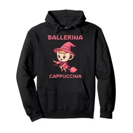 Ballerina Cappuccino Italian Brainrot Meme Witch Kids Girls Pullover Hoodie