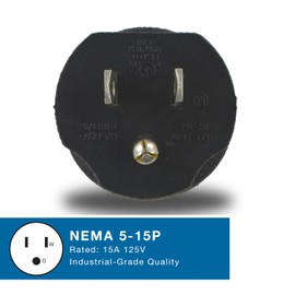 Conntek 30111-BK Locking Adapter U.S. 3 Prong Male Plug To 15 Amp Locking Female Connector NEMA 5-15P to NEMA L5-15R Black