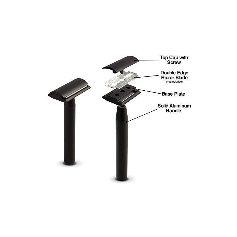 Aluminum Series - Double Edge Safety Razor (Deep Black)