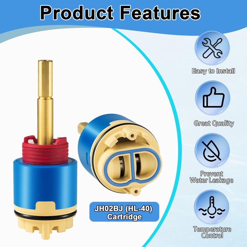 JH02BJ (HL-40) 4.25" Pressure Balance Ceramic Cartridge, Shower Cartridge Replacement,