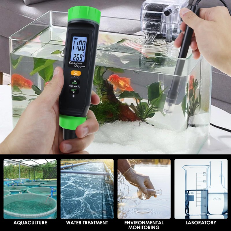 Digital Rechargeable Dissolved Oxygen Meter | Precise DO Tester w/Self-Floating