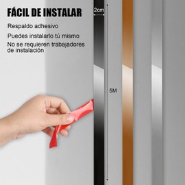 Moldura de Pared de Acero Inoxidable para Despegar y Pegar, Moldura de Acabado de Metal para Despegar y Pegar, Moldura con Acabado Tipo Espejo Metalizado Dorado, 5m × 2cm (Plateado)