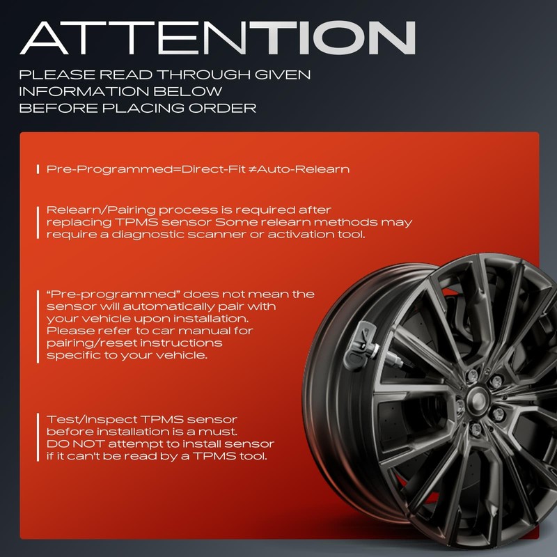A-Premium 433MHz Pre-Programmed TPMS Sensor Tire Pressure Monitoring Sensor