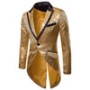 Cloudstyle Mens Sequin Tailcoat Swallowtail Suit Jacket Party Show Tux