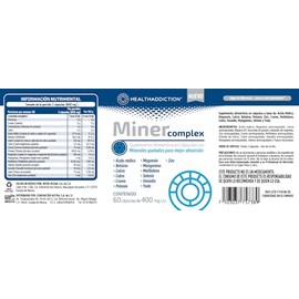 HEALTHADDICTION - 2 Pack Miner Complex - Suplemento Multimineral de Minerales Quelados con Magnesio, Zinc, Manganeso, Potasio - 120 Cápsulas