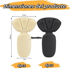 Lovgrin Almohadillas de Talón para Zapatos Sueltos, 8 Adheribles para Zapatos de Mujer y Hombre,Plantillas para Zapatos Tacones Protector,para Calzado Deportivo,Zapatos de Cuero,Tacones Altos