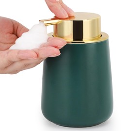 Segbeauty Ceramic Foaming Soap Dispenser, 13.5oz Refillable Hand Soap Dispenser with Pump, 400ml Empty Press Foam Soap Pump Bottle, Foam Soap Dispenser for Modern Bathroom Kitchen Decor