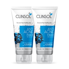 Clinsol Charcol Anti-Acne Face Wash For Acne Free Healthy Skin,Suitable For All Skin 70g Pack Of 2