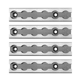 SALUINOKI 6" L-Track Rail Silver 4 Pack, Aluminum Ltrack Rail for Truck and Trailer, Truck Bed Rail for Motorcycles, ATVs and Bikes