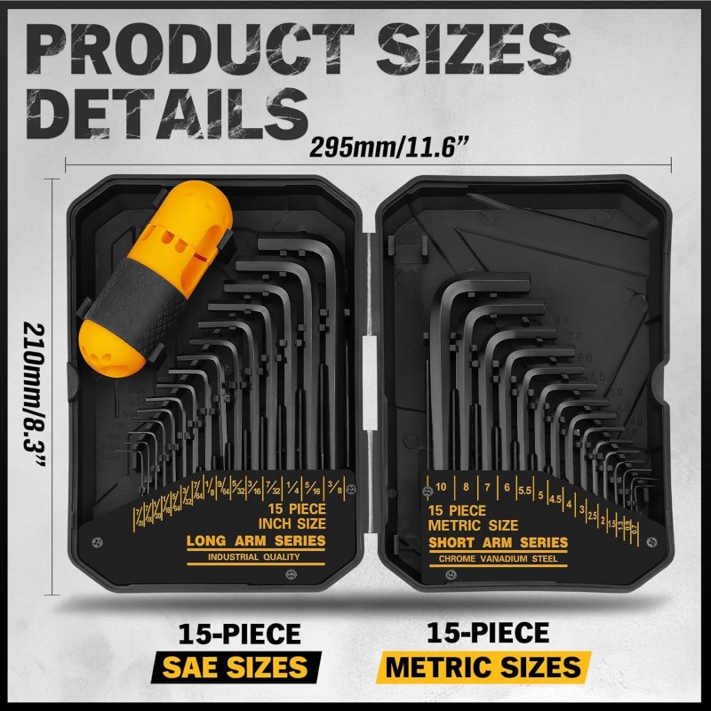ELEAD 31-Piece Hex Key Set - Allen Wrench Set, SAE