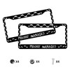 2PCS Mischief Managed License Plate Frame Funny Black White Footprint