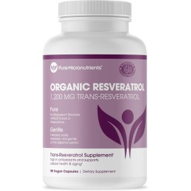 Pure Micronutrients NEW Organic Resveratrol Supplement 1200mg-Extra Strength Formula
