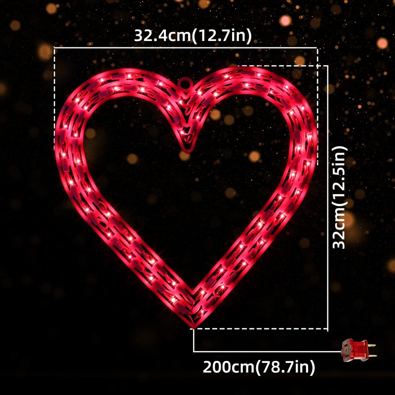 LAMPHOME 50L Valentine Lights Heart