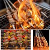 Fenteer 50Pcs Barbecue Skewers Stainless Steel Kebob Sticks with Wooden