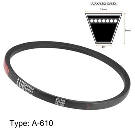 TA-VIGOR A610 V-Belt 610mm Inner Girth 13mm Width 8mm Thickness Rubber Drive Belt, Power Transmission V-Belt Replacement for Lawn Mowers, Drill Press, Tractors, Bandsaws