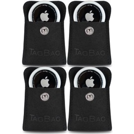 TagBag Air Tag Holders 2 Pack – Secure, Snap Close Air Tag Pouch for Wallets, Bags, Jackets & Purses | Adhesive Free, Low Profile Air Tag Case for Travel, Kids, Luggage & Everyday Use (Black, 4 Pack)