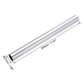 sourcing map 6063 Aluminium Round Tube Seamless Straight Tube 27 mm Outer Diameter 25 mm Inner Diameter 300 mm Length