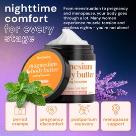 Bodyotics Magnesium Body Butter - Nighttime Magnesium Cream For Women, Pregnancy & Postpartum Comfort (Calming Lavender Scent, 8oz)