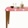 Fiokroo Pink Love Hearts Tablecloth with Elastic Edge for 5ft
